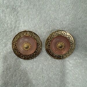 Elegant Gold and Pink Earrings